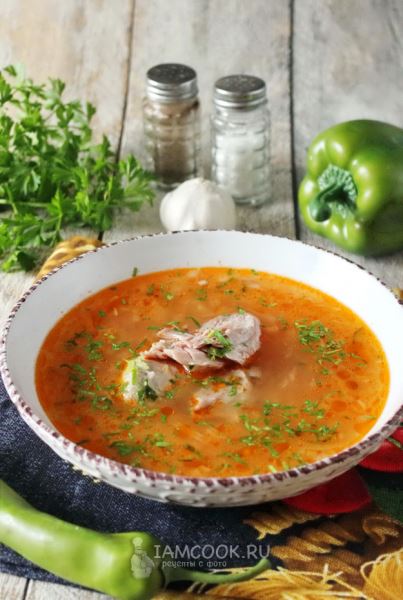 Харчо с солеными огурцами