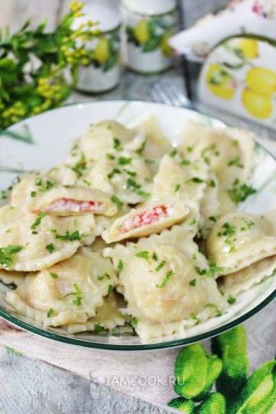 Равиоли с крабом