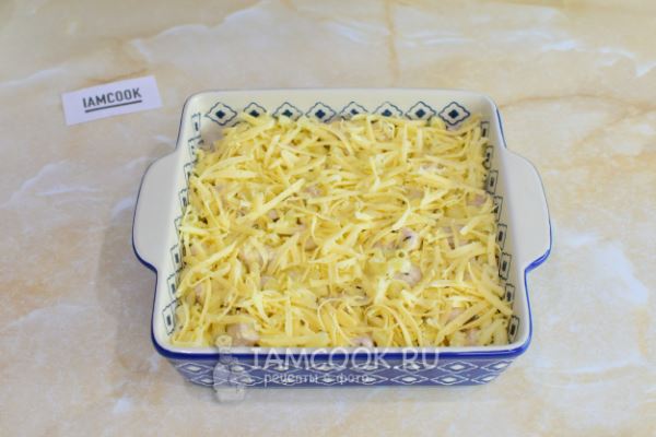 Запеканка из макарон с индейкой в духовке