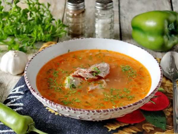 Харчо с солеными огурцами