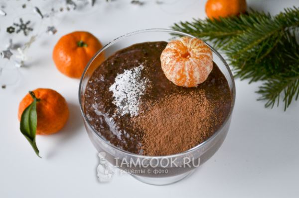 Шоколадный десерт из хурмы