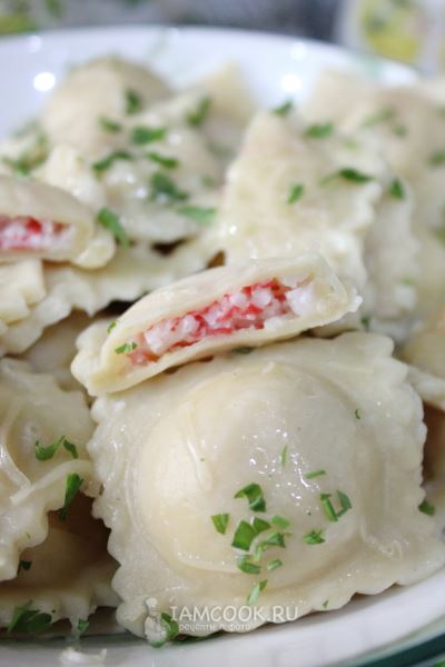 Равиоли с крабом
