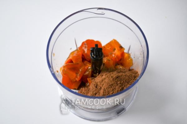 Шоколадный десерт из хурмы