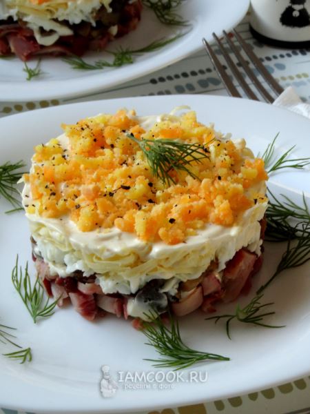 Салат «Ночь» с курицей