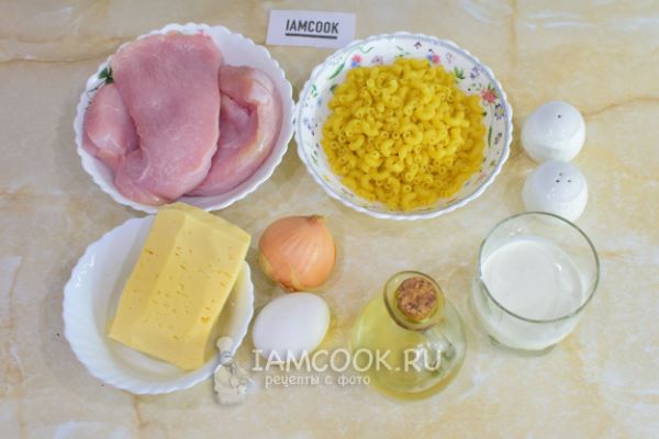 Запеканка из макарон с индейкой в духовке