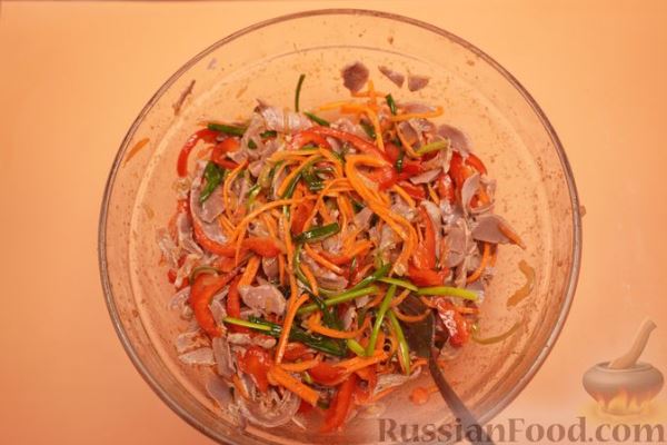 Хе из куриных желудков по-корейски