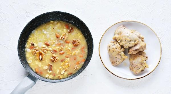 Салат из курицы с ореховым соусом