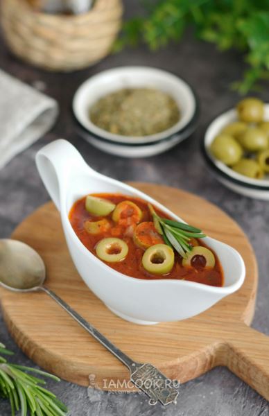 Томатный соус с оливками (постный)