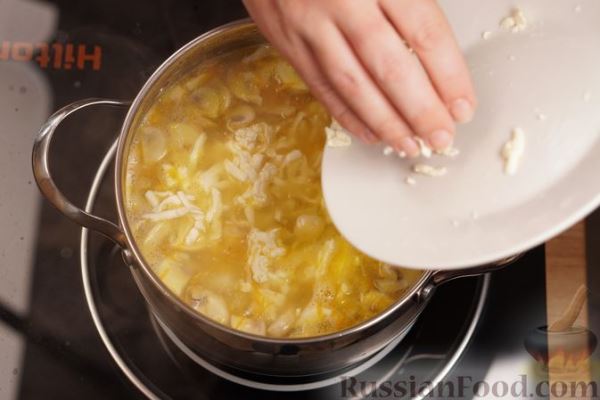 Сырный суп с грибами