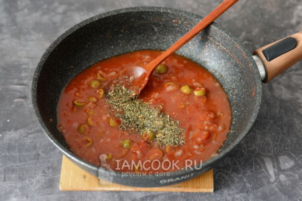 Томатный соус с оливками (постный)