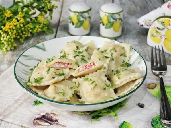 Равиоли с крабом