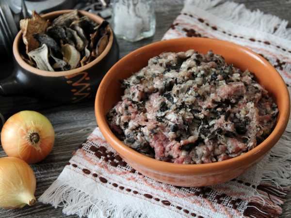 Фарш с сушеными грибами